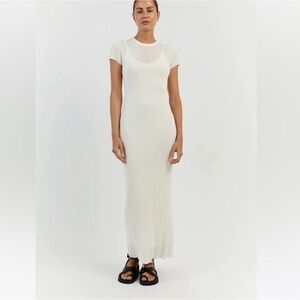 DISSH Harper Ivory Cap Sleeve Midi Dress
